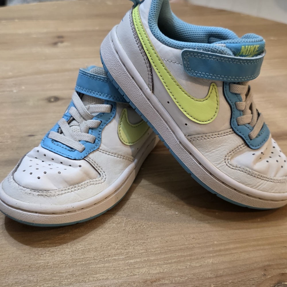 Nike Court Borough Low 11 PSV White Blue Volt Kids Preschool Casual